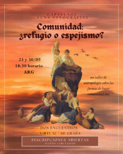 Flyer del taller sobre comunidades